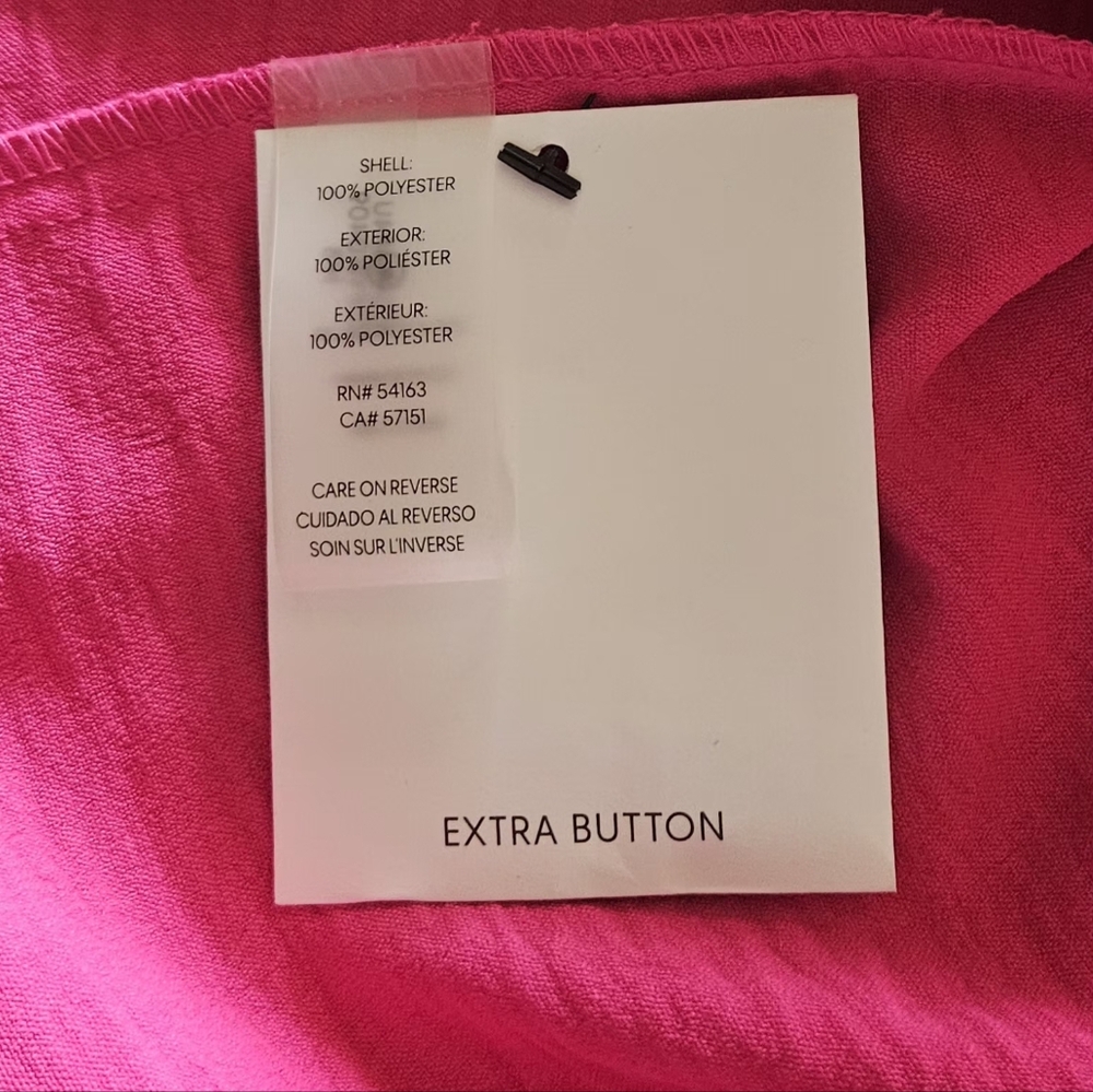 Calvin Klein Hibiscus Pink Sleeveless Button-Down Midi Dress Size 14 NWT - Picture 7 of 15